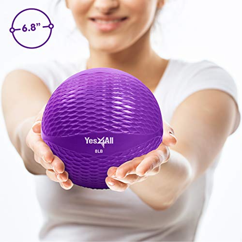 Image of Yes4All Weighted Toning Balls for Exercise, Soft Medicine Balls for Exercise, Pilates, Yoga, Balance, Flexibility, 2-10lbs