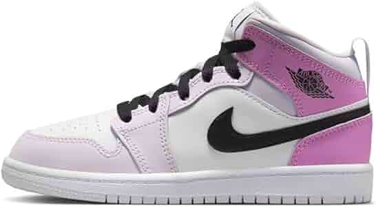 Amazon.com: Jordan 1 Mid Pre School Barely Grape/Black-White
