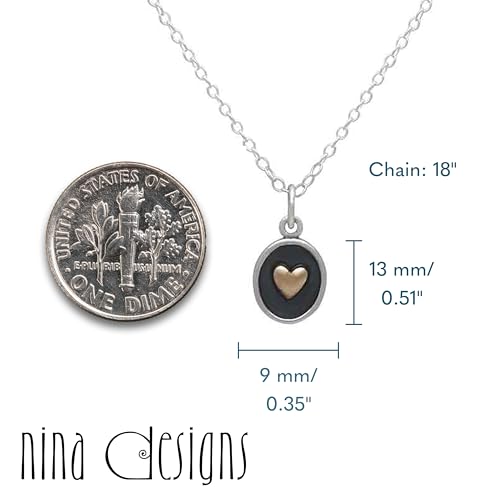 Sterling Silver Necklace - Bronze Necklace, Silver Jewelry For Women, Dainty Jewelry for Women, Mixed Metal, 18in4