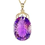 Gilieyer Heart Shaped Amethyst Pendant Necklace, Luxury Fashion Rose Gold Love Heart Purple Crystal Simulated Amethyst Pendant Jewelry Great Anniversary Mothers Day Wedding Gifts (Gold)
