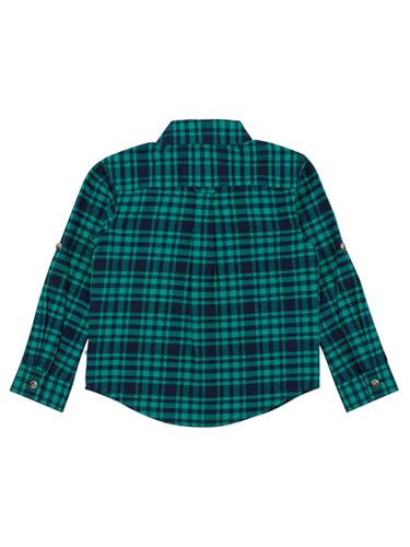 Image of RUGGEDBUTTS Boys Solid Cotton Long Sleeve Button Down Shirt with Button Tabs