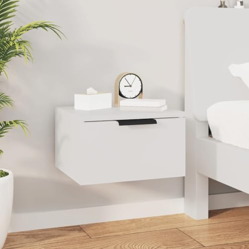 Mesitas de Noche Colgantes Blancas y Madera Marca FENLAX