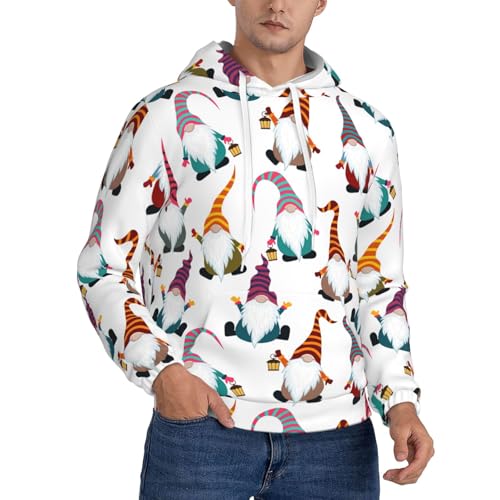 Sweat à capuche chaud homme avec imprimé nains de Noël vêtements d'extérieur gym