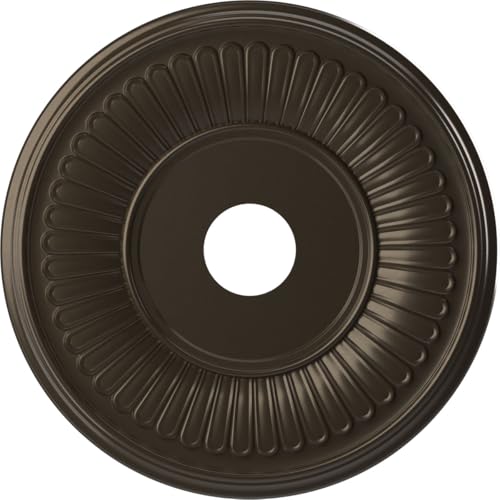 Image of 19 inchOD x 3 1 /2 inchID x 1 inchP Berkshire Thermoformed PVC Ceiling Medallion (Fits Canopies up to 8 3 /8 inch), Metallic Dark Bronze