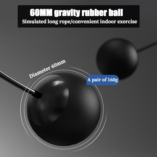 Skipping Rope for Adults, 2.8M Steel Wire with 35MM Rubber Ball, Adjustable Jump Rope with Dual Use for Fitness and Exercise, Lightweight & Durable Skipping Rope for Weight Loss, Boxing - Image 5