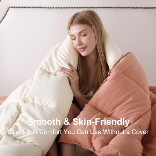 image for KASENTEX Queen Comforter Set – Reversible Dual Color – Goose Down 