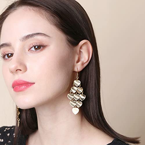 Boho Geometric Filigree Rhombus Shape Tiered Dangle Drop Statement Earrings3