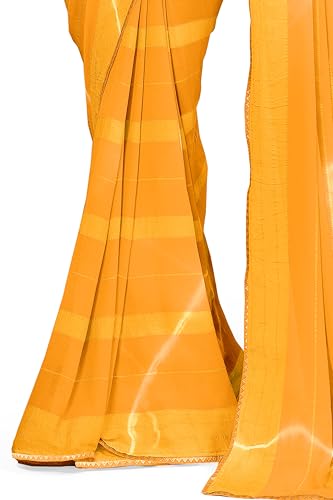 Image of MIRCHI FASHION Women Saree Shibori Print Chiffon | Elegant Festive and Functional Sari for All-Day Comfort with Matching Blouse