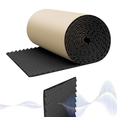 50cmx100/200cm Panel Espuma Insonorizante Auto Adhesivo, Almohadillas De Aislamiento Acústico/amortiguador Para Coche Negro, Calor Aislante Ignífugo Para Aislamiento Térmico,Protección Contra El Ruido