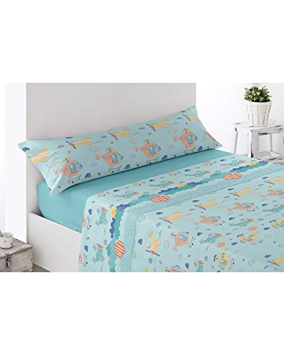 Energy Colors Textil - Hogar - Kid Bed - Juego Sábanas Cama 90 Térmicas Tipo Pirineo Polar 3 Piezas Invierno Otoño (Helicoptero)