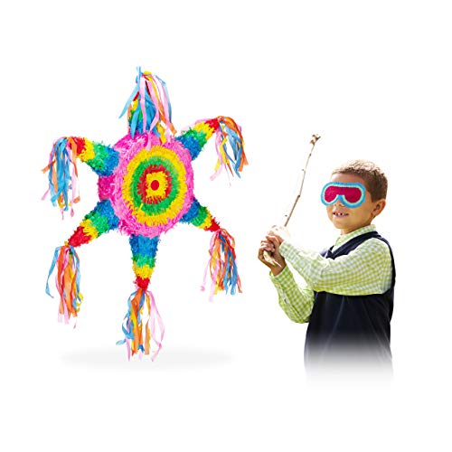 Pinata arc-en-ciel à suspendre pour animation de goûter et jeux d'enfants
