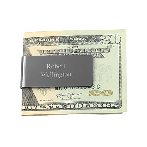 THINGS REMEMBERED Engraved Gunmetal Money Clip (Free Customization)