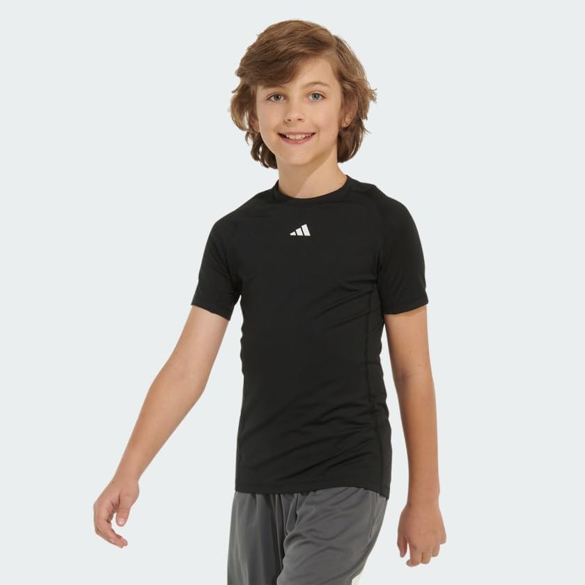 Adidas Boys Moisture Wicking Techfit Compression Shirt Short Sleeve - Image 3