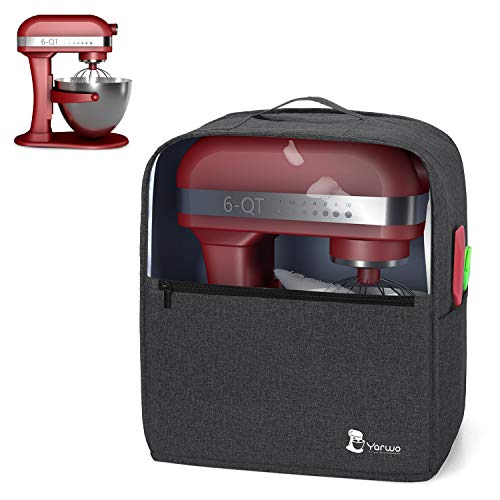Yarwo Cubierta para Batidoras Amasadoras, Cubierta para KitchenAid Robots de Cocina 5.7 y 7.6 L, Funda Visible para Batidoras Amasadoras, con Asa...