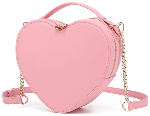 lola mae Heart Shape Crossbody Purse for Women Cute Valentines Gift Handbag Zip-Around Shoulder Bag for Teens
