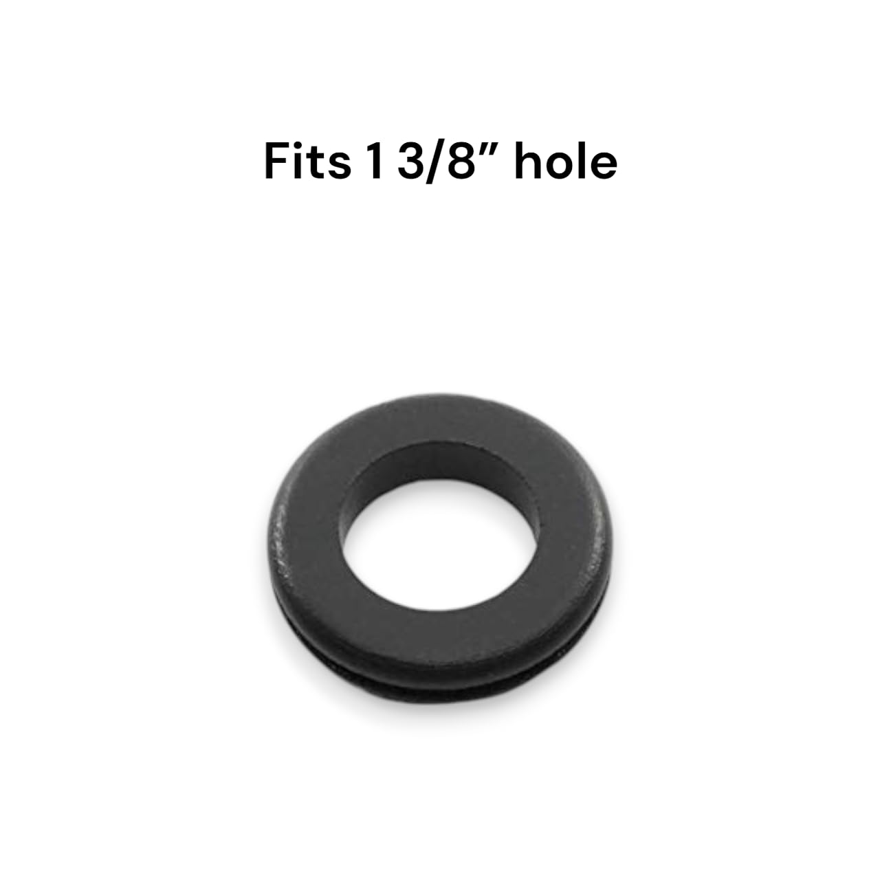 Pkg of 12 - Push-in Grommet - SBR Rubber- Fits Panel Hole 1 3/8" Inch, Inner Diameter 1", Fits Panel Thickness 3/32"