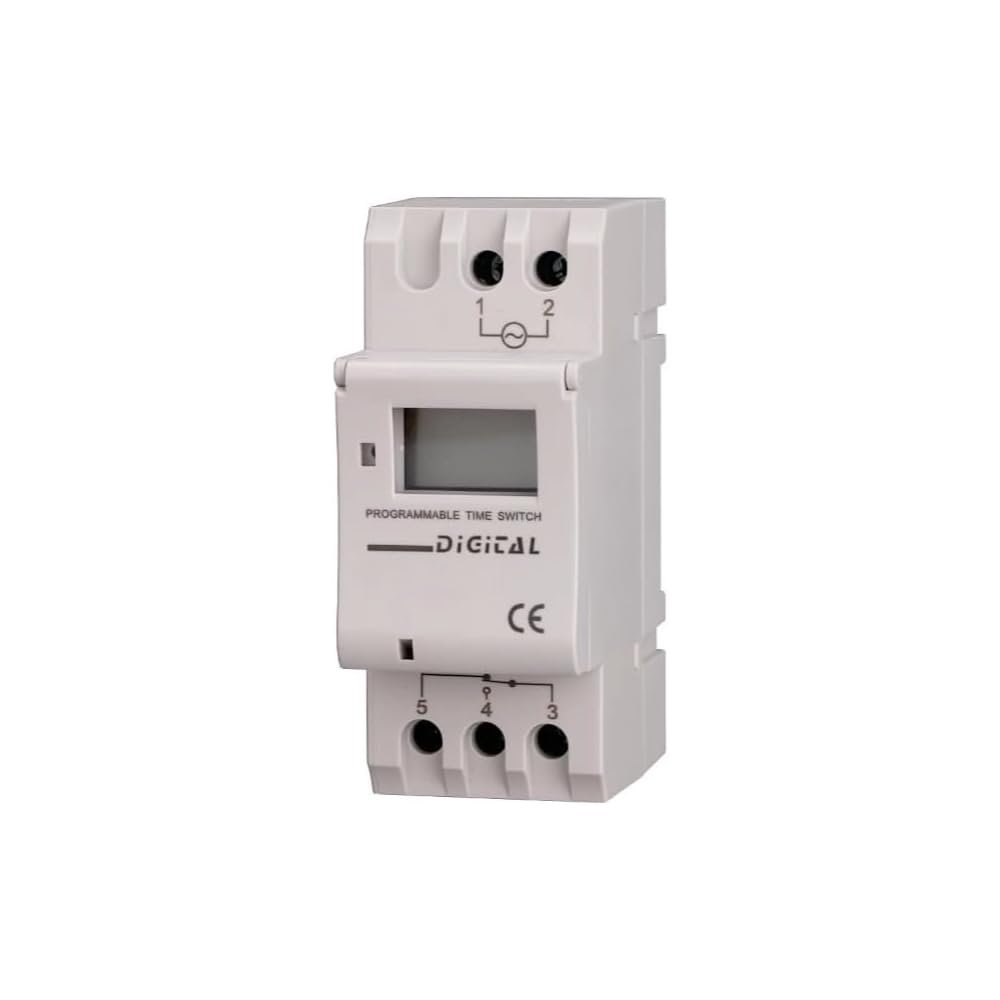 gloca Temporizador digital programable en carril DIN 220 V 16 A