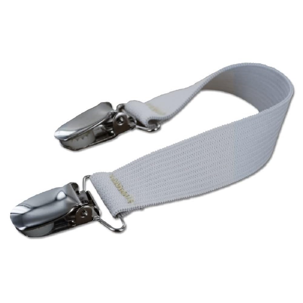 MAGID ELASCLP Elastic Strap with Alligator Clip, White, White