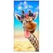 Dawhud Direct Selfie Cotton Beach Towel (Giraffe)
