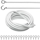 FACILE À INSTALLER : Vissez les œillets à crochet dans les extrémités du cordon de rideau, vissez également les crochets dans le cadre de la fenêtre, facile de remplacer le fil de suspension. Également parfait pour accrocher des images et des photos au mur avec vos crochets adhésifs.