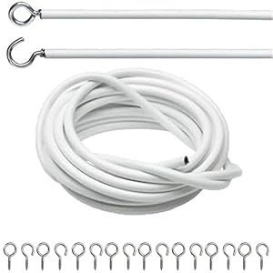 Divchi Weißes Fenster-Netzkabel Set mit 8 Haken