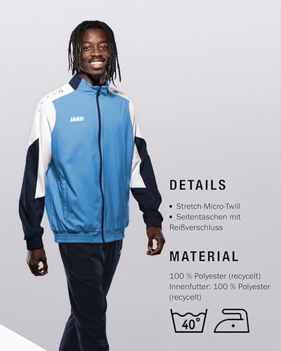 JAKO Unisex Webjacke Dynamic, skyblue/weiß/marine, XS – Ansicht 2