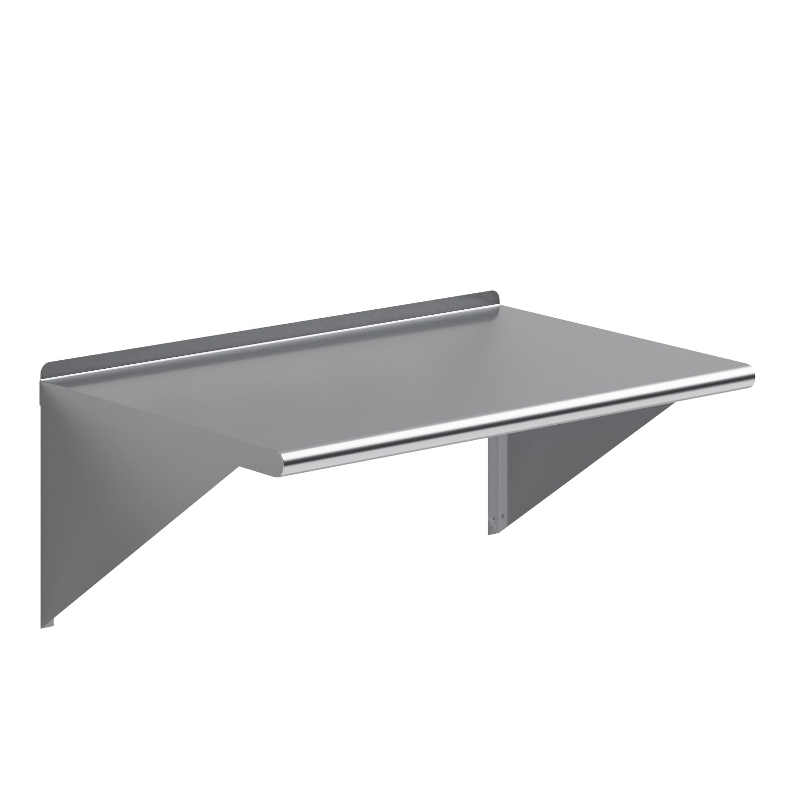 AmGood 24 in. x 36 in. Stainless Steel Wall Mount Shelf - NSF Certified, Commercial Grade, 18-Gauge - Holds up to 385 lbs - with Backsplash &amp; Bullnose Edge for Kitchen, Restaurant, Garage