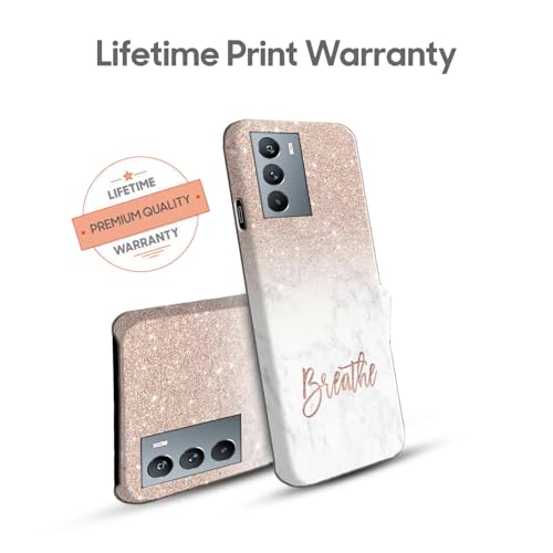 Image of COLORflow Back Cover Compatible with iQOO 9 SE 5G | (Best for Girls) Quotes (Breathe) Marble | Designer Printed Hard CASE Bumper Back Cover Compatible with iQOO 9 SE 5G