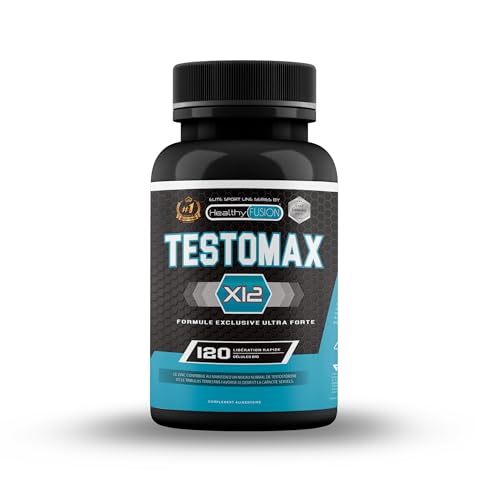 Healthy Fusion TestoMax | Booster de Testostérone pour Homme | Énergie, Force, Musculation et Vigueur | Maca Andine, Ginseng, Tribulus et Taurine | Améliore les...