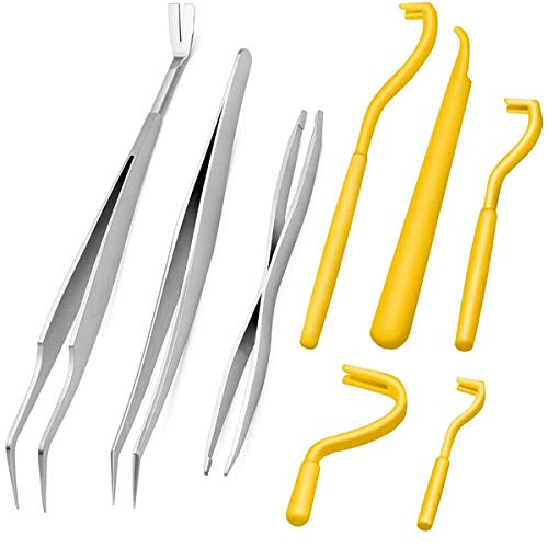 Fiyuer Pinza per zecche 8 PCS pinzette per zecche