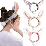 JONKY Spa Wash Headband Cute Bunny Headbands Wide Makeup Hair Band Shower Bath Rabbit Hairband Terry