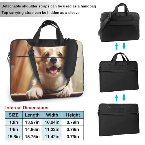 Bolso Tote para Laptop Corgi 15.6" Negro miniatura 3