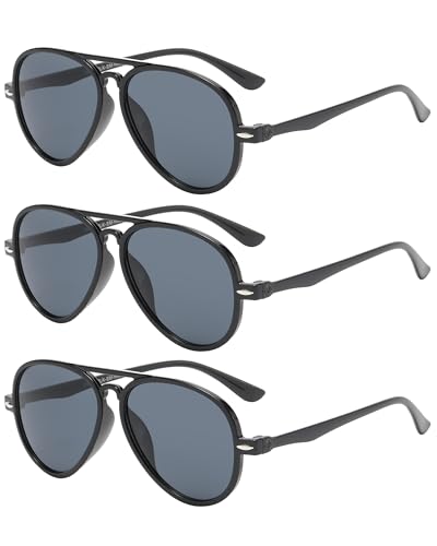 OWL 3 Pack Aviator Sunglasses for Kids UV400 Protection Lens Plastic Aviator Toddler Sunglasses Girls Boys2