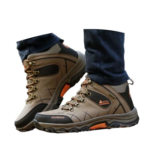 Generisch Botas de senderismo para hombre, cálidas, transpirables, antideslizantes, para senderismo, para exteriores, ligeras, deportivas, de montaña, para camping, caqui, 42 EU