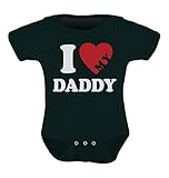 I Heart Love My Daddy Grow Vest Boy Girl Baby Bodysuit 6M Black