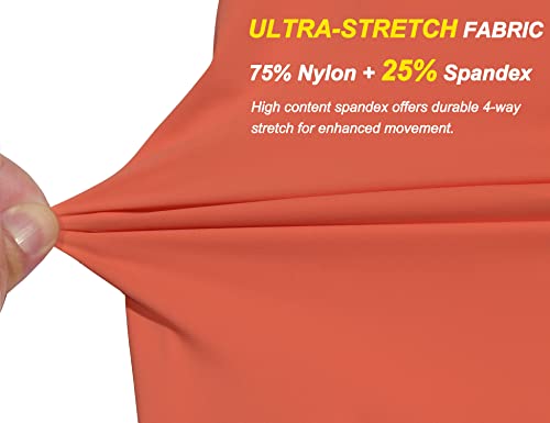 Little Donkey Andy Men's Ultra-Stretch Lightweight Quick Dry Athletic Pants Drawstring Travel Exercise Running Jogging Orange L #TOP3