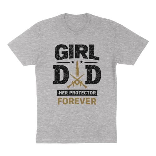 Girl Dad Her Protector Forever Father's Day Shirt Unisex Small Grey