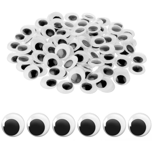 100 Piezas 20 mm Ojos Redondo Móviles Ojos Plástico Autoadhesivo Negro Blanco, Ojos Móviles Para Manualidades Bricolaje, álbumes Recortes Accesorios Para Muñecas Artesanales