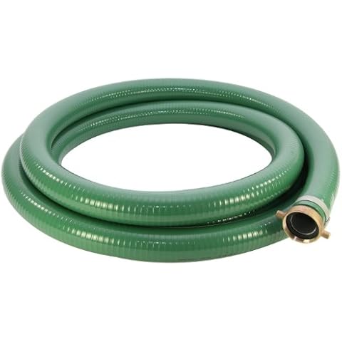 Abbott Rubber - 1240-2000-25 PVC Suction Hose Assembly, Green, 2" Male X Female NPSM, 65 psi Max Pressure, 25' Length, 2" ID Cover