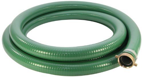 Abbott Rubber PVC Suction Hose Assembly, Green, 2" Male X Female NPSM, 65 psi Max Pressure, 20' Length, 2" ID #1