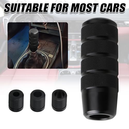 Osilly 95mm/3.74" Car Shifter Knob, Aluminum Weighted Automotive Gear Shift Manual knobs Lever with 3 Threaded Adapters M8 M10 M12 x 1.25, Universal for Vehicle(Black) - Image 4
