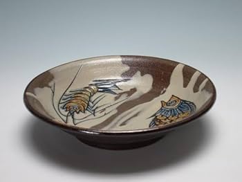 壺屋焼　金城吉広　流釉海老魚文長皿（一枚焼） Amazon | ノーブランド品壺屋焼金城吉広白流釉海老魚文六寸皿一