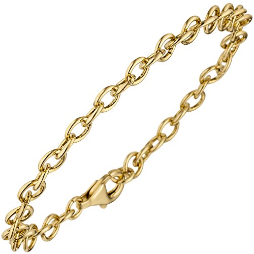JOBO Rundankerarmband 925 Sterling Silber gold vergoldet 19 cm Armband Ankerarmband
