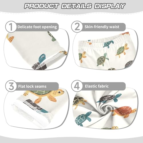 Girls Leggings Cute Turtles Colorful Soft Toddler Leggings for Girls Kids Pants Size 4T-10T3