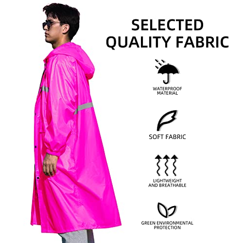 Image of Coralrain Long Hooded Raincoat Safety Waterproof Emergency Rain Jacket Poncho for Men Women Adults