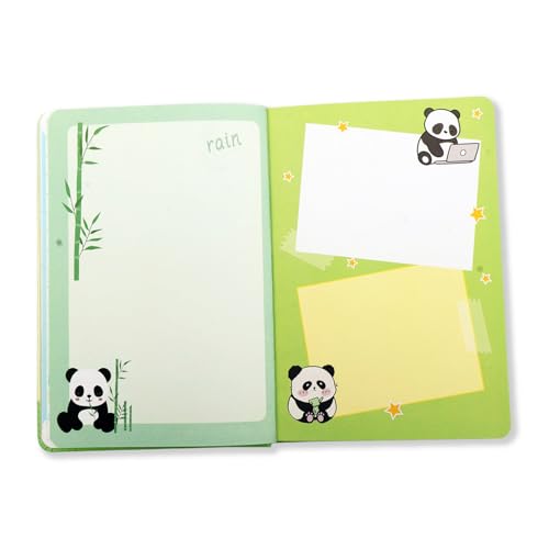 Image of COI Cute Journal with Revolving Panda Cover - A6 Leather Diary Notebook for Girls, Teens & Students.