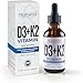 Price comparison product image Nutroliq Vitamin D3 + K2 Liquid Drops - 4000IU Vit D3, 100mcg Vit K as MK7, MCT, Extra Virgin Olive Oil - For Immune & Bone Health, Better Energy, Calcium Absorption - Natural Peppermint Flavour, 60ml