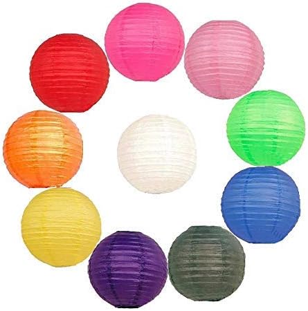 phareLamp Presents 14 Inch Multicolor Decorative Party Paper Lanterns (Set of 10) #Sr-577#Aport-577