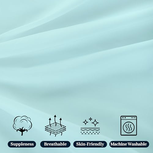 HBHLFZ Full Flat Sheet - Ultra Soft Polyester Top Sheet - Hotel Quality Bed Sheets - Comfortable Wrinkle-Free - Easy to Care for - 1 Full Flat Sheet Only(Full,Light Blue)