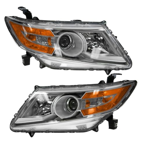Image of TRQ 2 Piece Headlight Assembly Set Driver & Passenger Side Compatible with 2011-2013 Honda Odyssey HO2502142 HO2503142